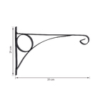 Suporte para Vaso Para parede Metal 31x21cm Preto