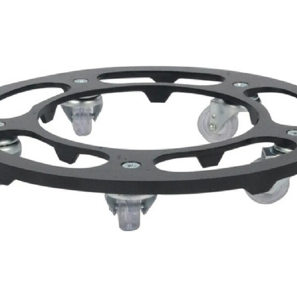 Suporte Para Vaso Redondo 35cm Alumínio Roda Silicone Preto