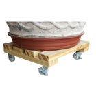 Suporte Para Vasos De Plantas Com Rodizio Madeira Pinus