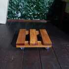 Suporte Para Vasos Planta Madeira Com Rodizios Gel 30x30