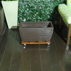 Suporte Para Vasos Planta Madeira Com Rodízios Gel 45x20