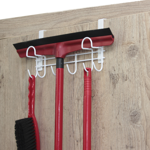 Suporte Para Vassouras De Porta Metal Branco Leroy Merlin