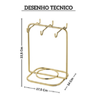 Suporte Para Xicara De Cha E Pires Inox Dourado Future 1125dd