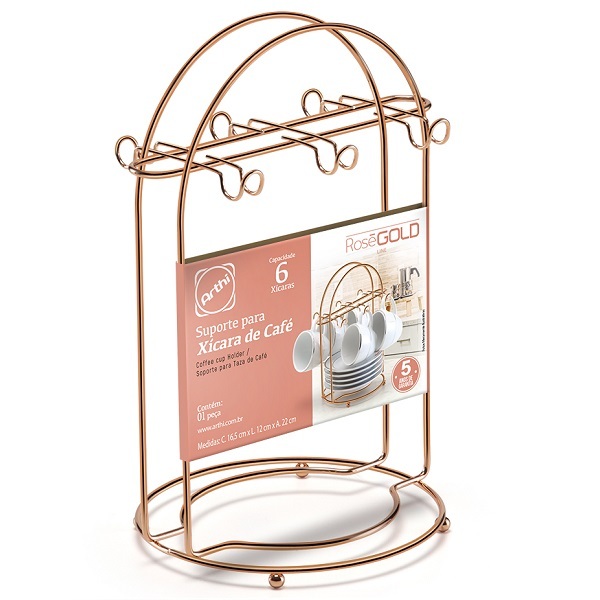 Suporte Para Xicaras De Cafe Art Cook Rose Gold Arthi 2235