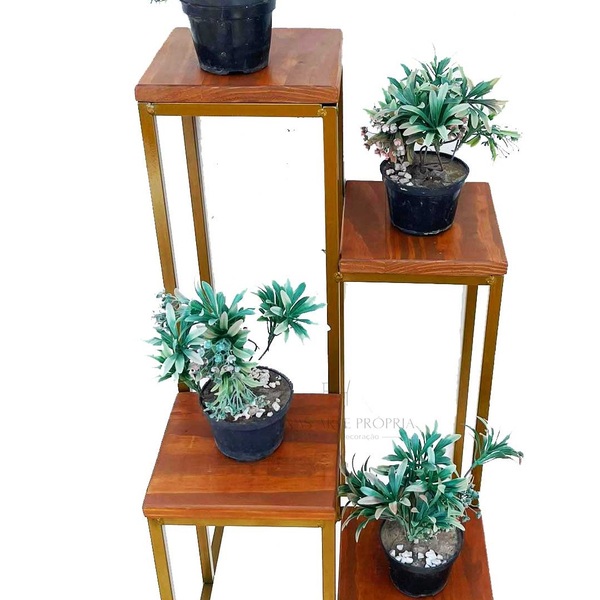 Suporte Plantas Dourado Chão 4 Andares Super Promoção Do Dia