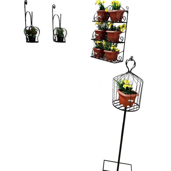 Suporte Plantas Kit De Jardim Inverno Jardineira Ferro Florei