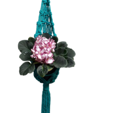 Suporte Plantas Macramê Azul