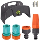 Suporte Plástico Enrolador Porta Mangueira + Engate Rápido 3/