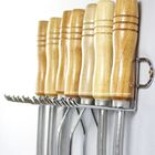 Suporte Porta 23 Espetos Utensílios De Churrasco - Aço Cromado