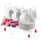 Suporte Porta 6 Xícaras E 6 Pires Cápsulas Porta Guardanapos