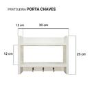 Suporte Porta Chaves Organizador Decorativo De Parede Madeira