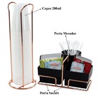 Suporte Porta Copos 200ml Organizador De Sachês Mexedores - R