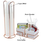 Suporte Porta Copos 200ml Organizador De Sachês Mexedores - R