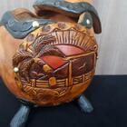 Suporte Porta Erva Mate Artesanal De Porongo Decorativo