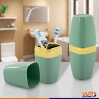 Suporte Porta Escova E Creme Dental Com Tampa Detalhe Dourado