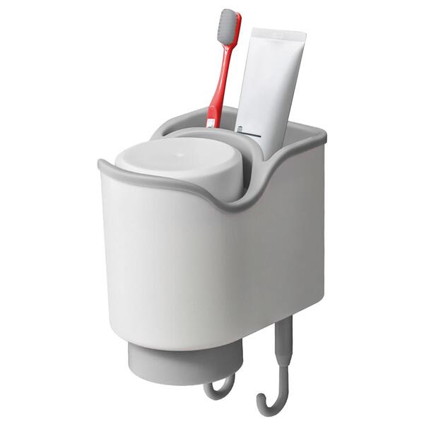 Suporte Porta Escova Pasta De Dente C/ Copo Enxágue