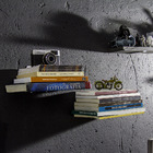 Suporte Porta Livros - Invisível - Inox Escovado - De Parede