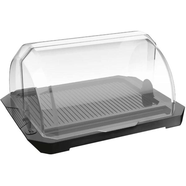 Suporte Porta Pão Com Tampa Fixa Transparente E Porta Faca Pr