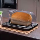 Suporte Porta Pão Com Tampa Fixa Transparente E Porta Faca Pr