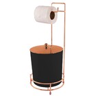 Suporte Porta Papel Higiênico Cobre Lixeira Tampa De Pegar Ro