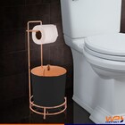 Suporte Porta Papel Higiênico Cobre Lixeira Tampa De Pegar Ro