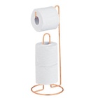 Suporte Porta Papel Higiênico De Chão Para 3 Rolos Luxo Gold