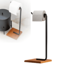 Suporte Porta Papel Higiênico De Chão Preta Para Banheiro Com