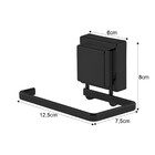 Suporte Porta Papel Higiênico Fixação Ventosa Preto Fosco Pia