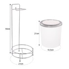 Suporte Porta Papel Higiênico Lixeira Basculante Circular Pra