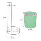 Suporte Porta Papel Higiênico Lixeira Basculante Circular Pra