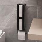 Suporte Porta Papel Higiênico Parede Papeleira Preto Fosco