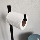 Suporte Porta Papel Higiênico Preto De Chão Papeleira Quadrad