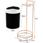 Suporte Porta Papel Higiênico Rosé Gold Lixeira Basculante Br