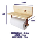 Suporte Porta Papel Toalha Em Madeira Maciça Com Alças - Made