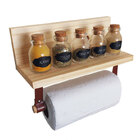 Suporte Porta Papel Toalha Em Madeira Maciça Com Alças - Made