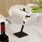 Suporte Porta Rolo Papel Toalha Mesa Cozinha Luxo Preto