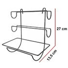 Suporte Porta Rolo Preto Papel Toalha Pvc E Alumínio - 07520