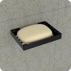 Suporte Porta Sabonete Para Banheiro De Parede Preto Plus