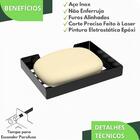 Suporte Porta Sabonete Para Banheiro De Parede Preto Plus