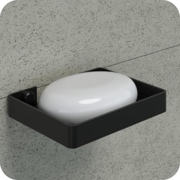 Suporte Porta Sabonete Para Banheiro De Parede Preto Plus
