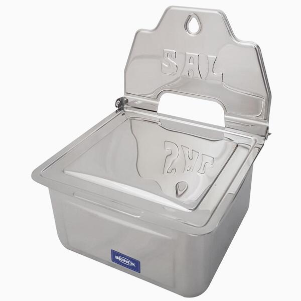 Suporte Porta Sal Saleiro Inox Brinox De Parede Ou Bancada