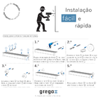 Suporte Porta Shampoo Com Toalheiro Linha Athenas Preto