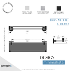 Suporte Porta Shampoo Com Toalheiro Linha Athenas Preto