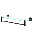 Suporte Porta Shampoo Com Toalheiro Linha Athenas Preto