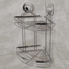 Suporte Porta Shampoo Com Ventosa De Canto Aço Cromado Banhei