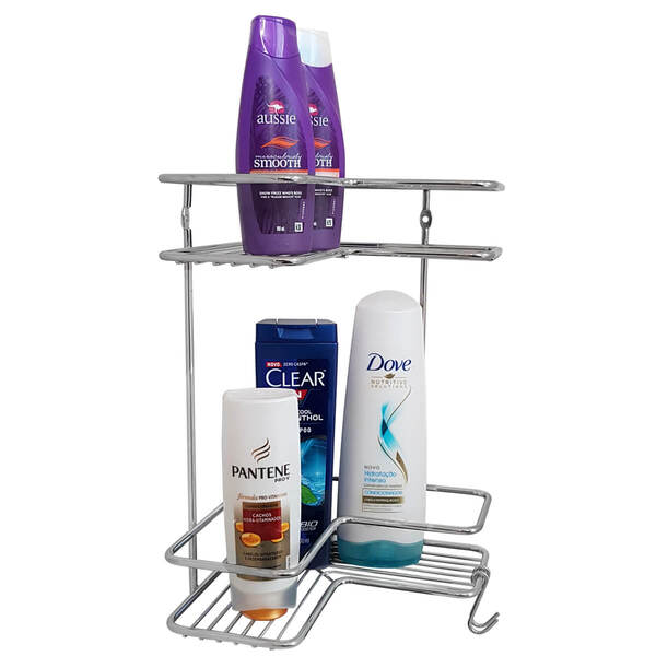 Suporte Porta Shampoo Produtos De Banho Duplo De Parede