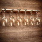 Suporte Porta Taças Parede- Inox 52cm-para Taças Base 8 Cm