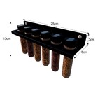 Suporte Porta Tempero Condimentos De Parede 6 Potes 25ml - Pr
