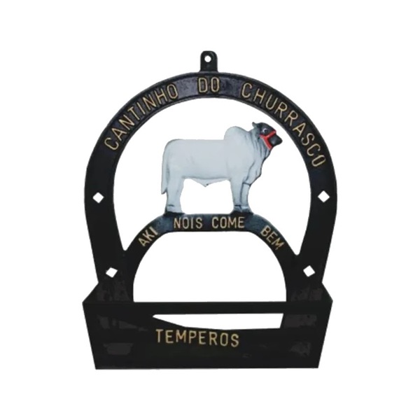 Suporte Porta Tempero E Condimentos Alumínio Fundido Boi