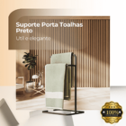 Suporte Porta Toalha De Rosto Duplo Para Bancada De Banheiro